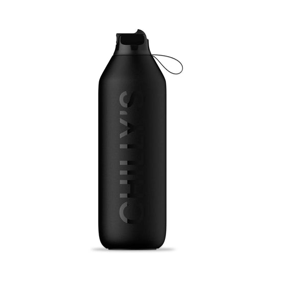 Chilly's Water Bottles Chilly's Series 2 Insulated Flip Sports Bottle 1L - Abyss Black