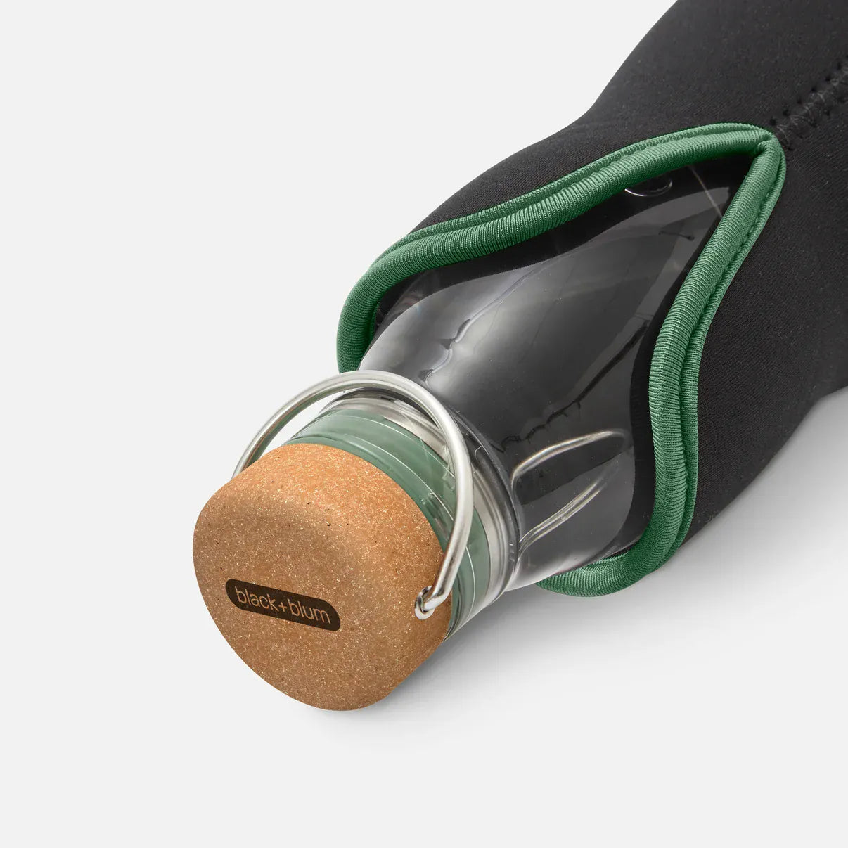 black + blum Water Bottles Eau Good Glass Charcoal Filter Water Bottle 650ml - Olive - black + blum
