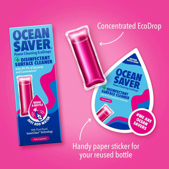 Ocean Saver All-Purpose Cleaners Disinfectant Surface Cleaner Refill Drop - Pink Grapefruit - OceanSavers