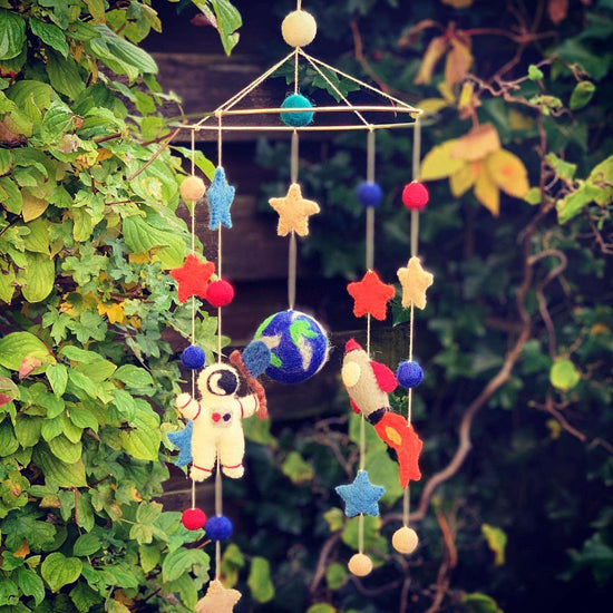 Faerly Baby Mobiles Handmade Felted Baby Mobile - Astronaut
