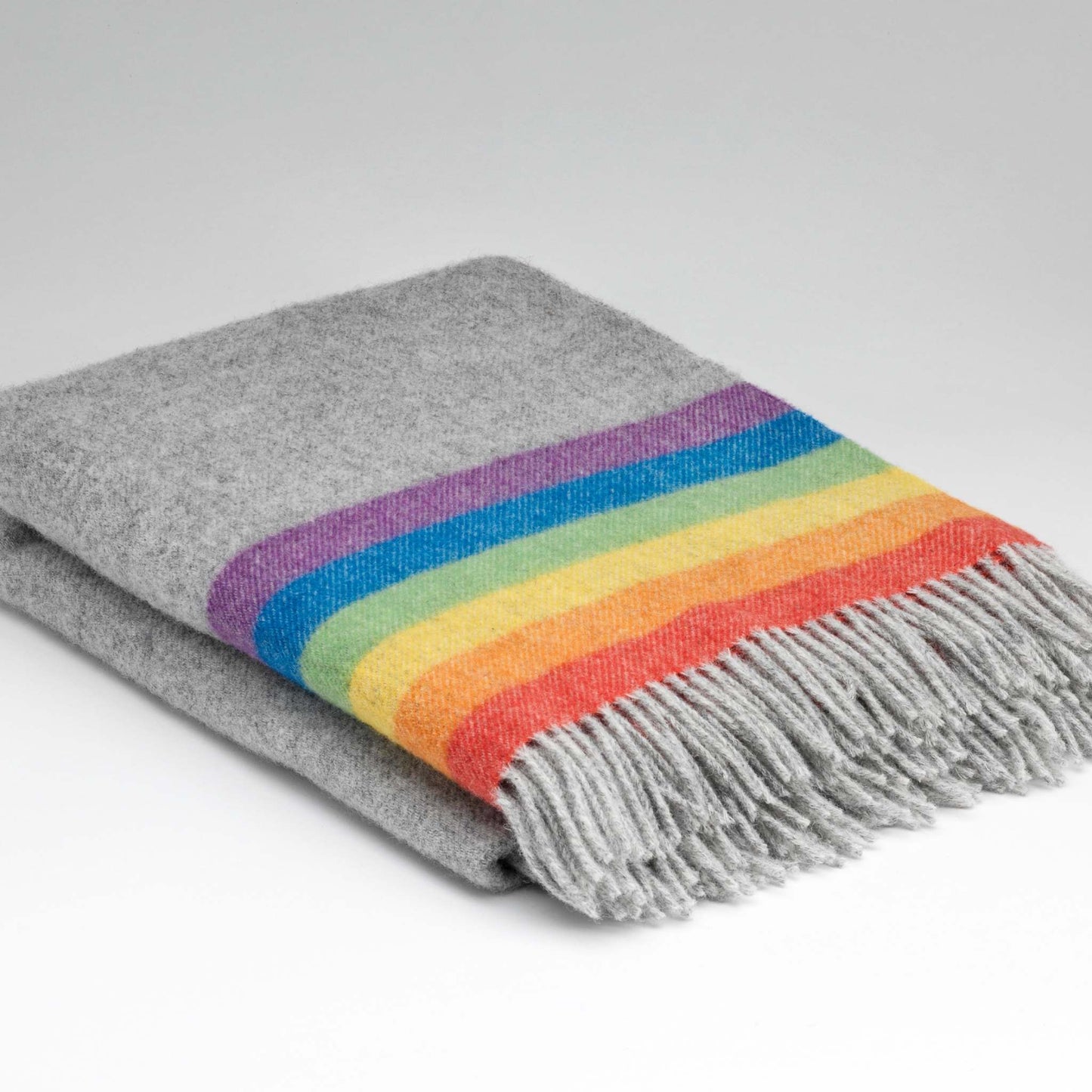 McNutt Blanket 100% Pure Wool Throw - Rainbow Stripe - McNutts of Donegal
