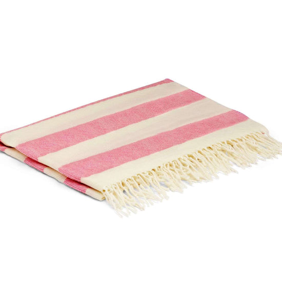 McNutt Blanket My First Baby Blanket -  Whispering Pink Stripe- 100% Merino Lambswool - McNutts of Donegal