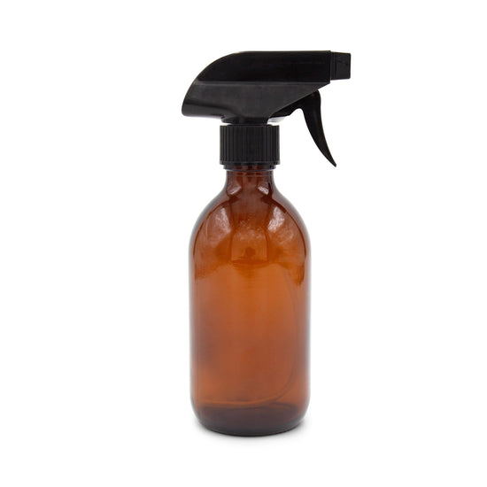 Faerly Bottles Trigger Spray 300ml Amber Glass Sirop Bottle - with Trigger Spray or Lotion Pump