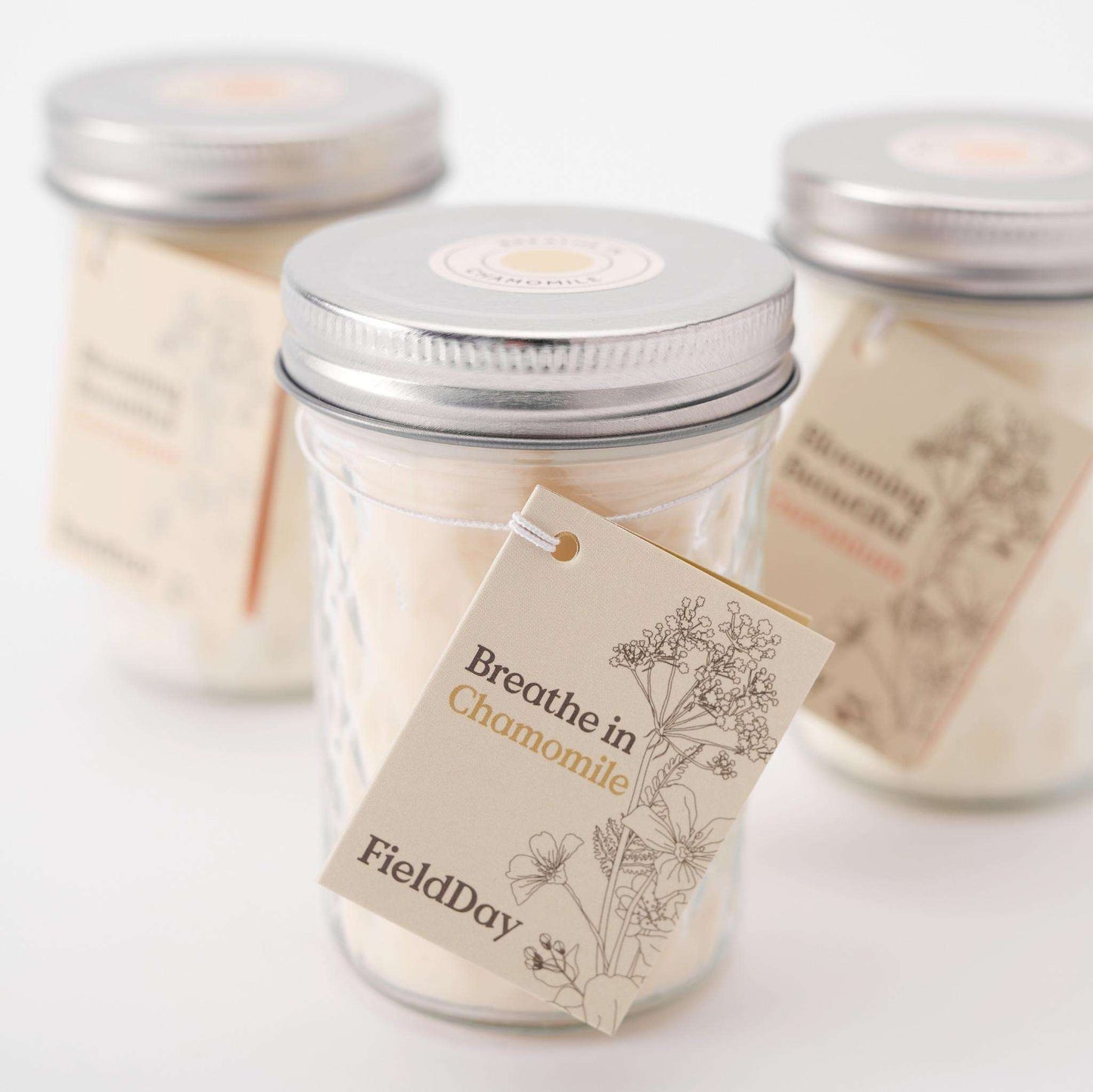 Load image into Gallery viewer, FieldDay Candles FieldDay Jam Jar Collection Jar Candle 190g/40hrs - Chamomile
