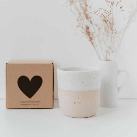 Faerly Candles 'Mama' Candle in Reusable Handmade Stoneware Mug - Egyptian Cotton Fragrance