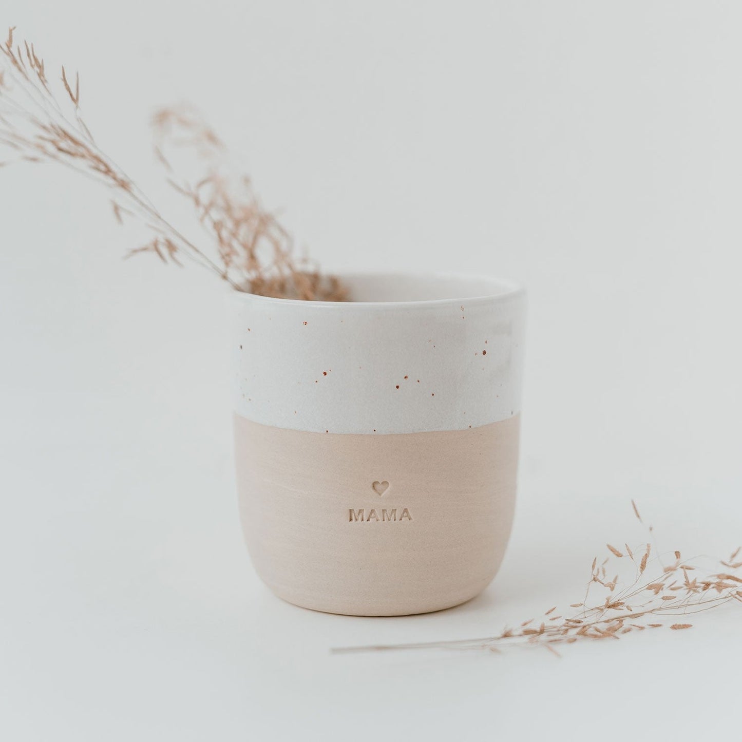 Faerly Candles 'Mama' Candle in Reusable Handmade Stoneware Mug - Egyptian Cotton Fragrance