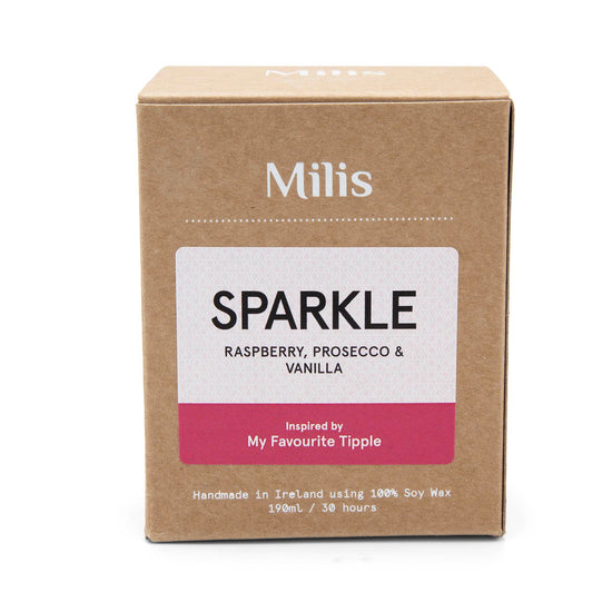 Milis Candles Milis Soy Wax Candle 190g - Sparkle - Raspberry, Prosecco & Vanilla