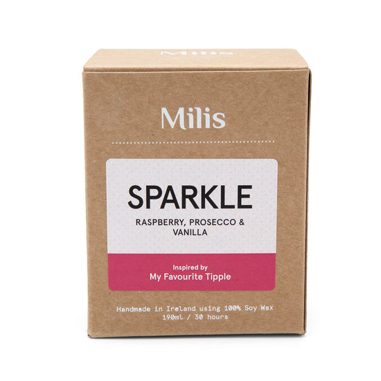 Milis Candles Milis Soy Wax Candle 190g - Sparkle - Raspberry, Prosecco & Vanilla