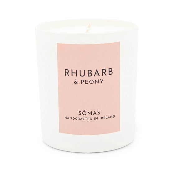 Load image into Gallery viewer, Sómas Candles Rhubarb &amp;amp; Peony Scented Luxury Soy Candle - Sómas Studio
