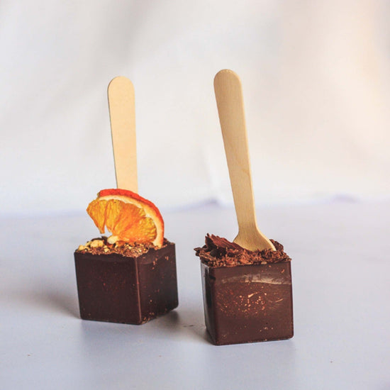 Nibbed Candy & Chocolate Nibbed Dark Chocolate Orange Melting Spoon - 75% Cacao - Drinking Chocolate