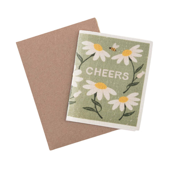 Faerly Cards Cheers Wishcloth™ - The Swedish Dishcloth Greeting Card