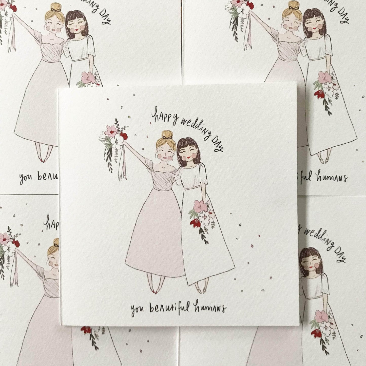 Pickled Pom Pom Cards Happy Wedding Day - Gals - Pickled Pom Pom Cards