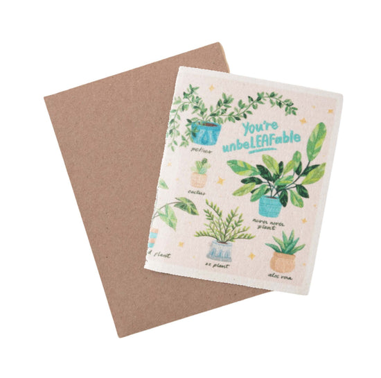 Faerly Cards Leaf Wishcloth™ - The Swedish Dishcloth Greeting Card