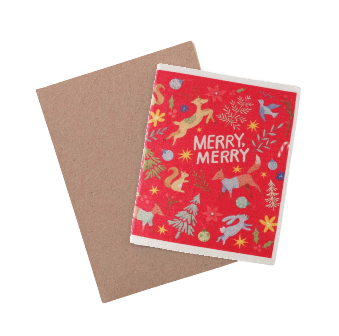 Faerly Cards Merry Merry Wishcloth™ - The Swedish Dishcloth Greeting Card