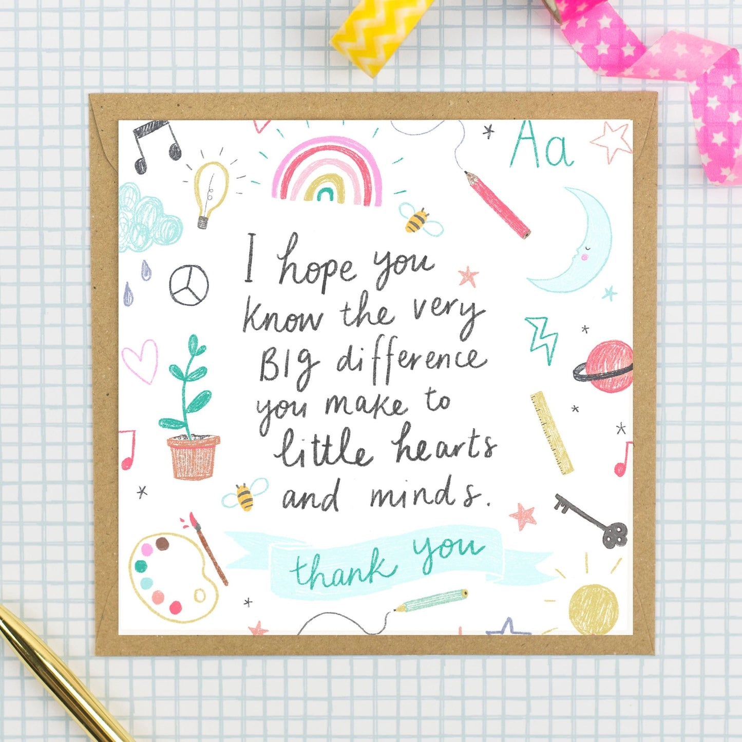 Pickled Pom Pom Cards You make a big difference to my little person - Picked Pom Pom Cards