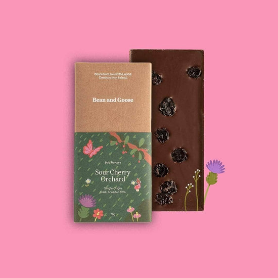 Bean and goose Chocolate Dark - Sour Cherry Orchard Bean & Goose 70g Chocolate Bar - 6 Flavour Options