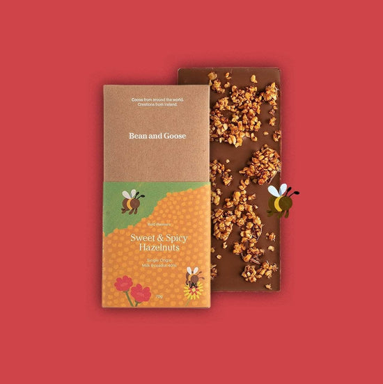 Bean and goose Chocolate Milk Sweet & Spicy Hazelnuts Bean & Goose 70g Chocolate Bar - 6 Flavour Options