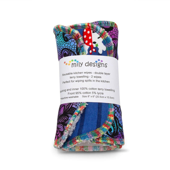 Load image into Gallery viewer, Mily Designs Cloths Mily Designs Reusable All Purpose Wipes/ Unpaper Towels - 2 Pack - Surprise Prints
