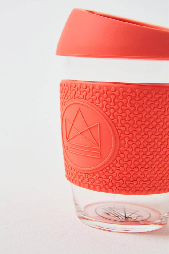 Load image into Gallery viewer, Neon Kactus Coffee Cup Neon Kactus - Glass Coffee Cups - 12oz - Dream Believer Red/Coral
