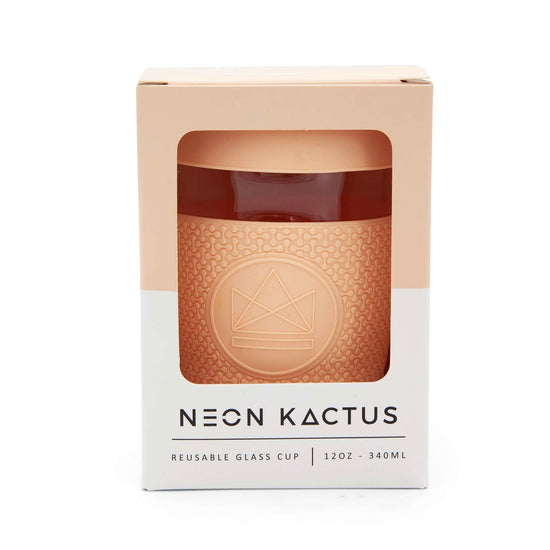 Neon Kactus Coffee Cup Neon Kactus - Glass Coffee Cups - 12oz - Paradise Peach