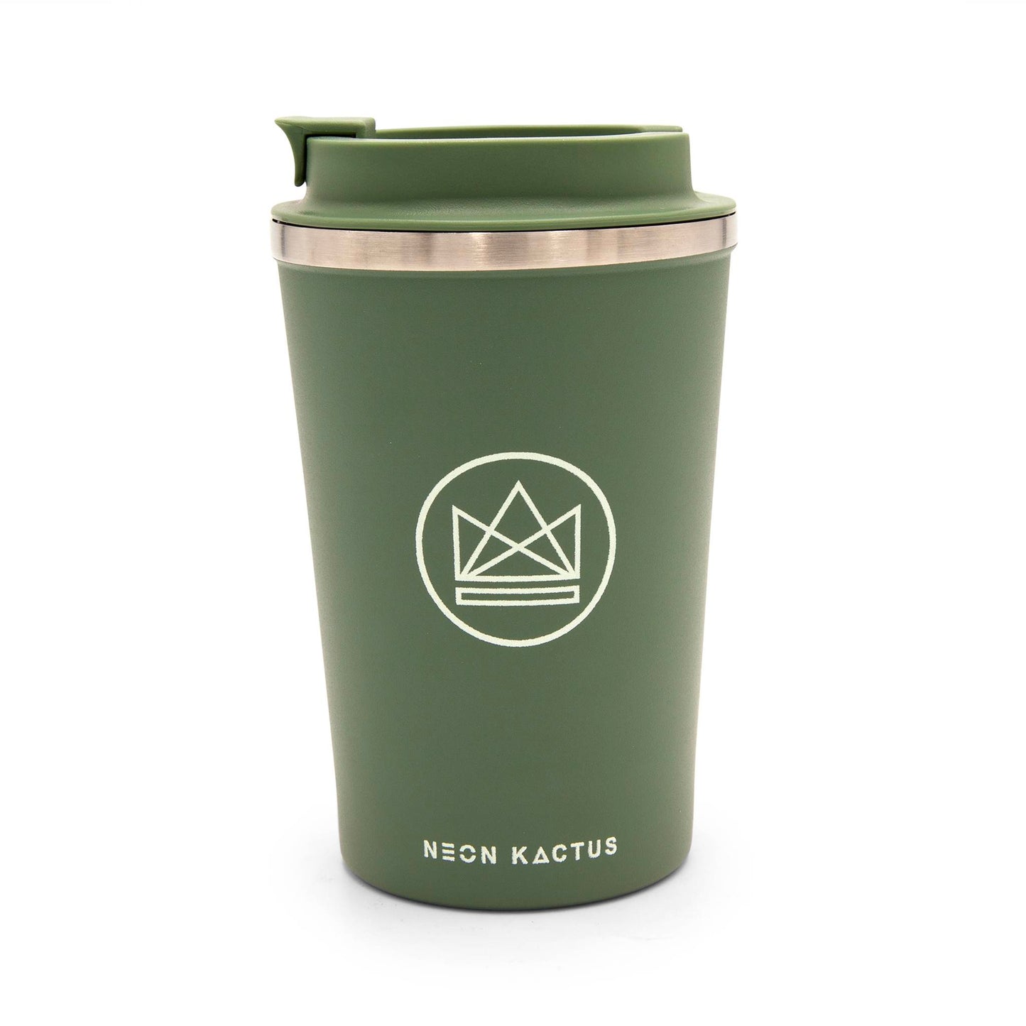 Neon Kactus Coffee Cup Stainless Steel Insulated Coffee Cup - 12oz - Happy Camper Green