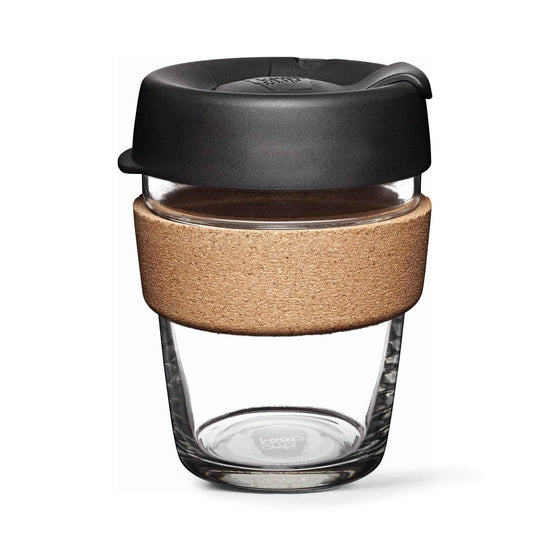 Keepcup Brew Cork Coffee Cups Keepcup Brew 12oz Glass Coffee Cup With Cork Band - Espresso