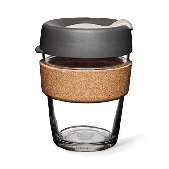 Keepcup Brew Cork Coffee Cups Keepcup Brew 12oz Glass Coffee Cup With Cork Band - Press