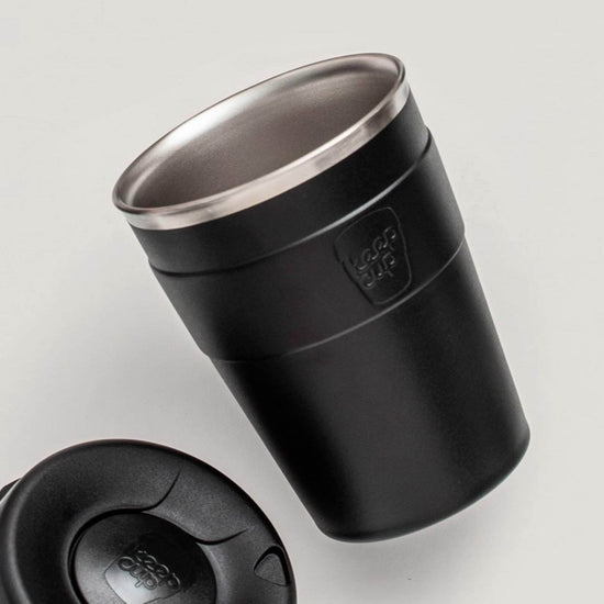 KeepCup Cork Brew Reusable 16oz Glass Coffee Cup / Travel Mug, 455ml, Black