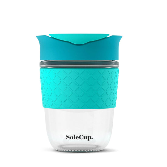 SoleCup Coffee & Tea Cups SoleCup Reusable Glass Travel Mug for Coffee & Loose Tea - 12oz/240ml - Blue