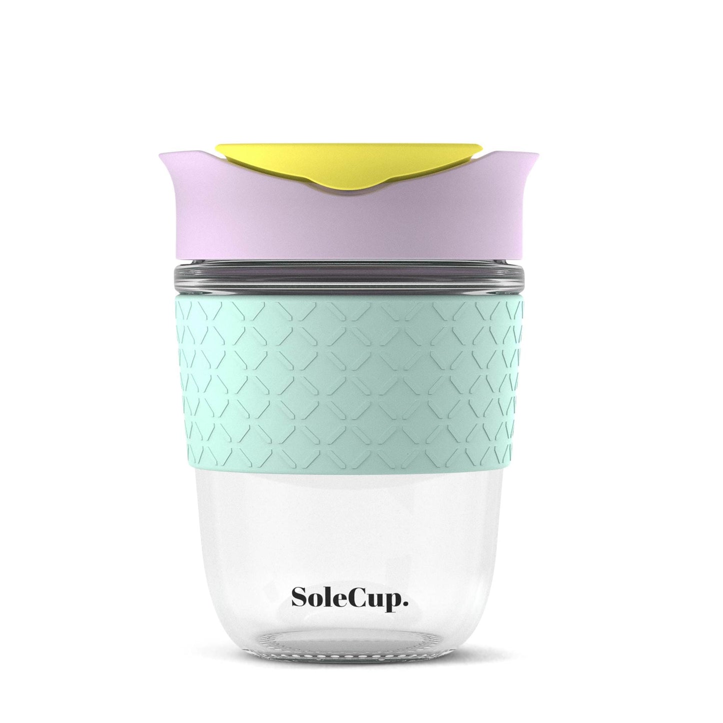 SoleCup Travel Mug - 18oz Glass Tea Infuser Cup With Spill Proof Lid & Cork Band