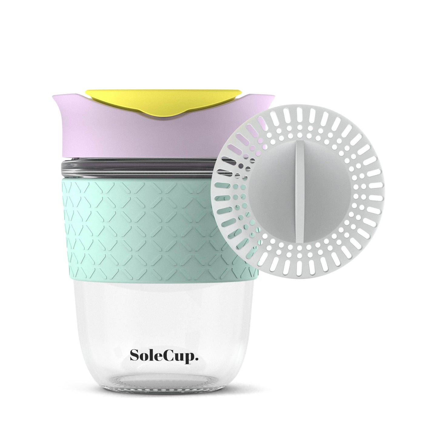 SoleCup Coffee & Tea Cups SoleCup Reusable Glass Travel Mug for Coffee & Loose Tea - 12oz/240ml - Ice Cream