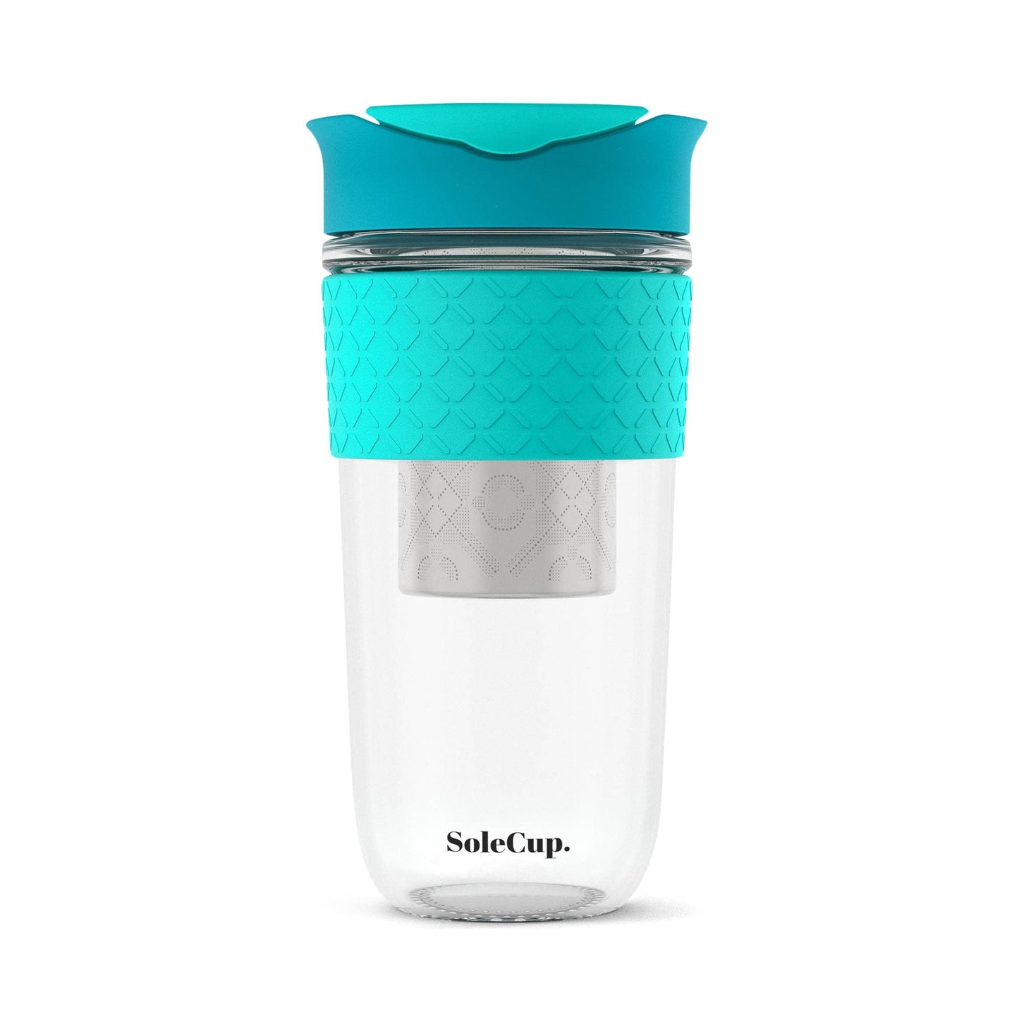 SoleCup Coffee & Tea Cups SoleCup Reusable Glass Travel Mug for Coffee & Loose Tea - 18oz/530ml - Blue