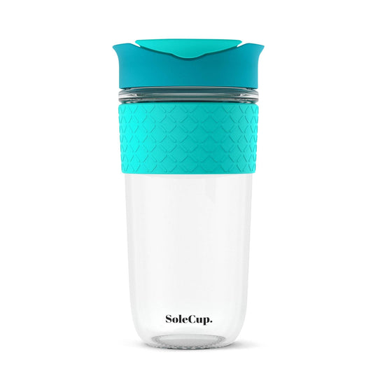 SoleCup Coffee & Tea Cups SoleCup Reusable Glass Travel Mug for Coffee & Loose Tea - 18oz/530ml - Blue