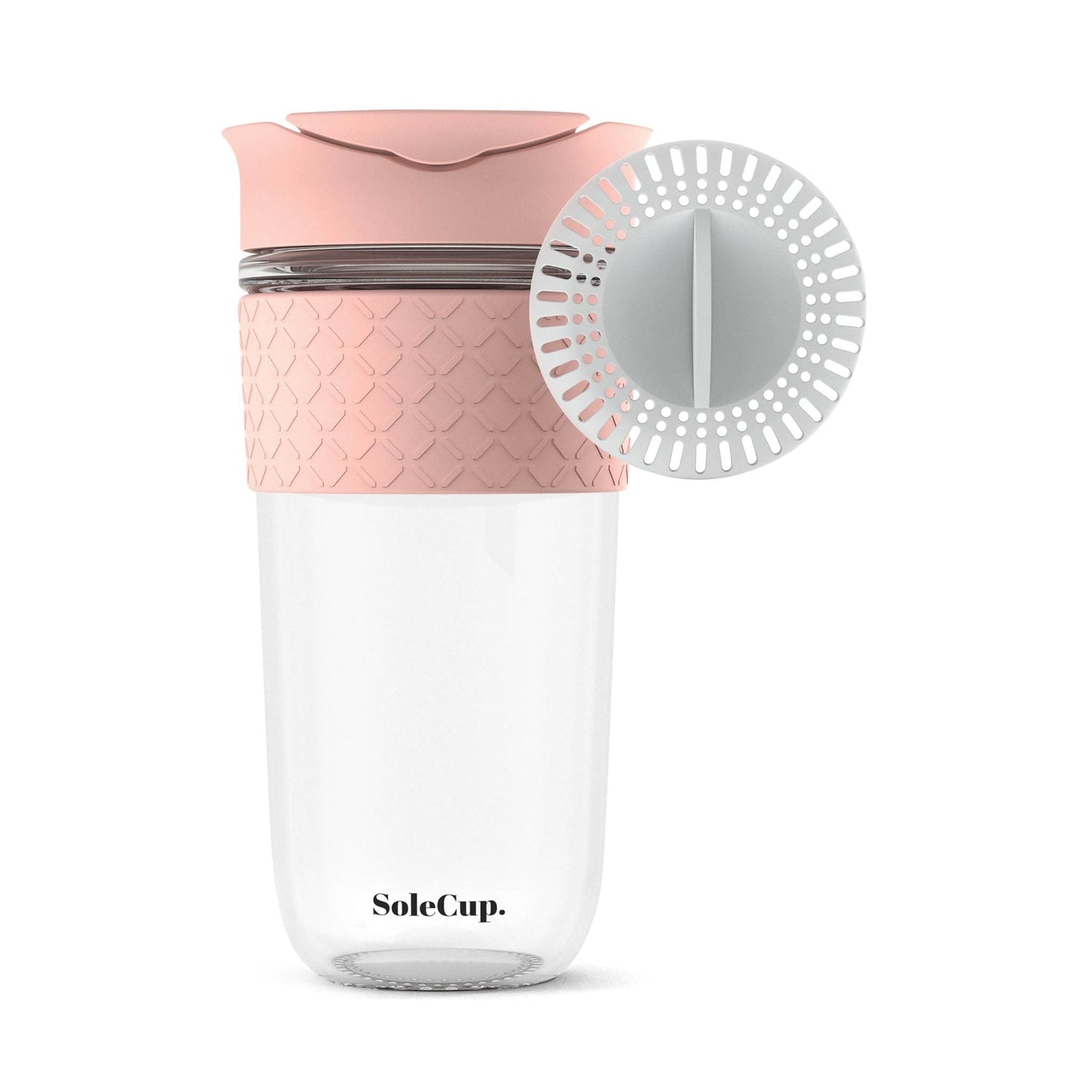 SoleCup Coffee & Tea Cups SoleCup Reusable Glass Travel Mug for Coffee & Loose Tea - 18oz/530ml - Pink