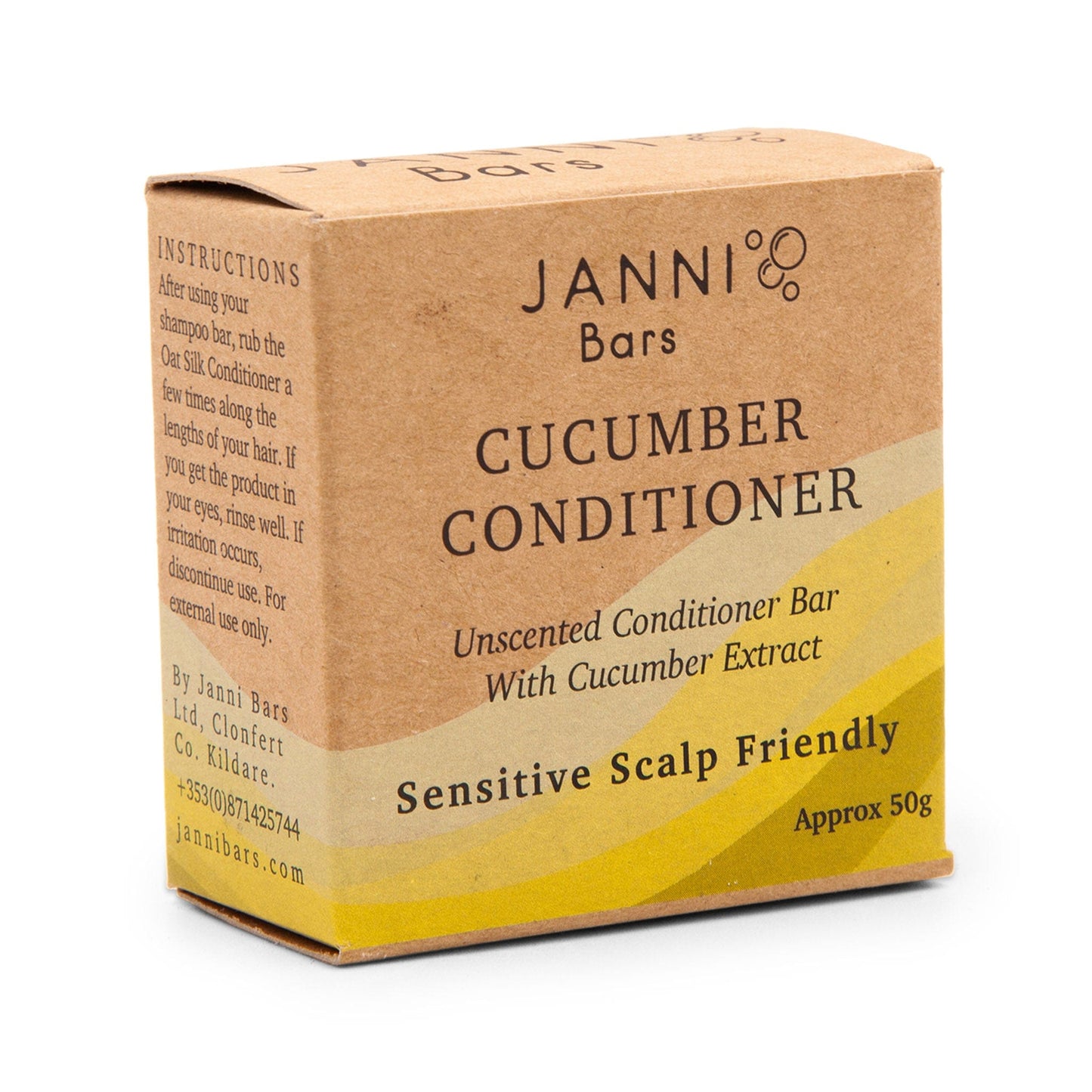 Janni Bars Conditioner Unscented Conditioner Bar with Cucumber & Shea Butter for Sensitive Scalps or Dry Hair - Janni Bars