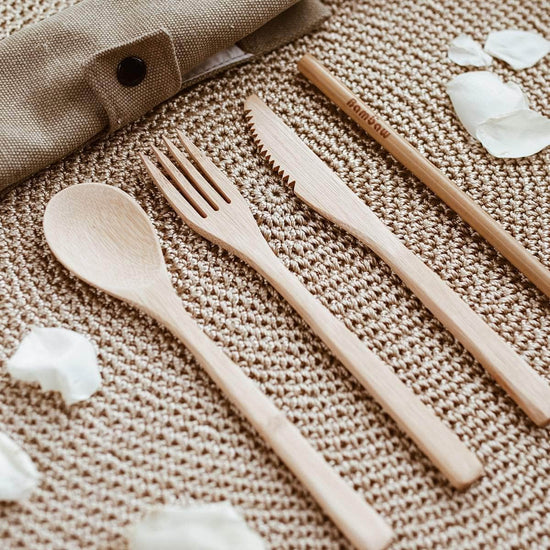 Bambaw Cutlery Bambaw Bamboo Cutlery Set in Cotton Bag