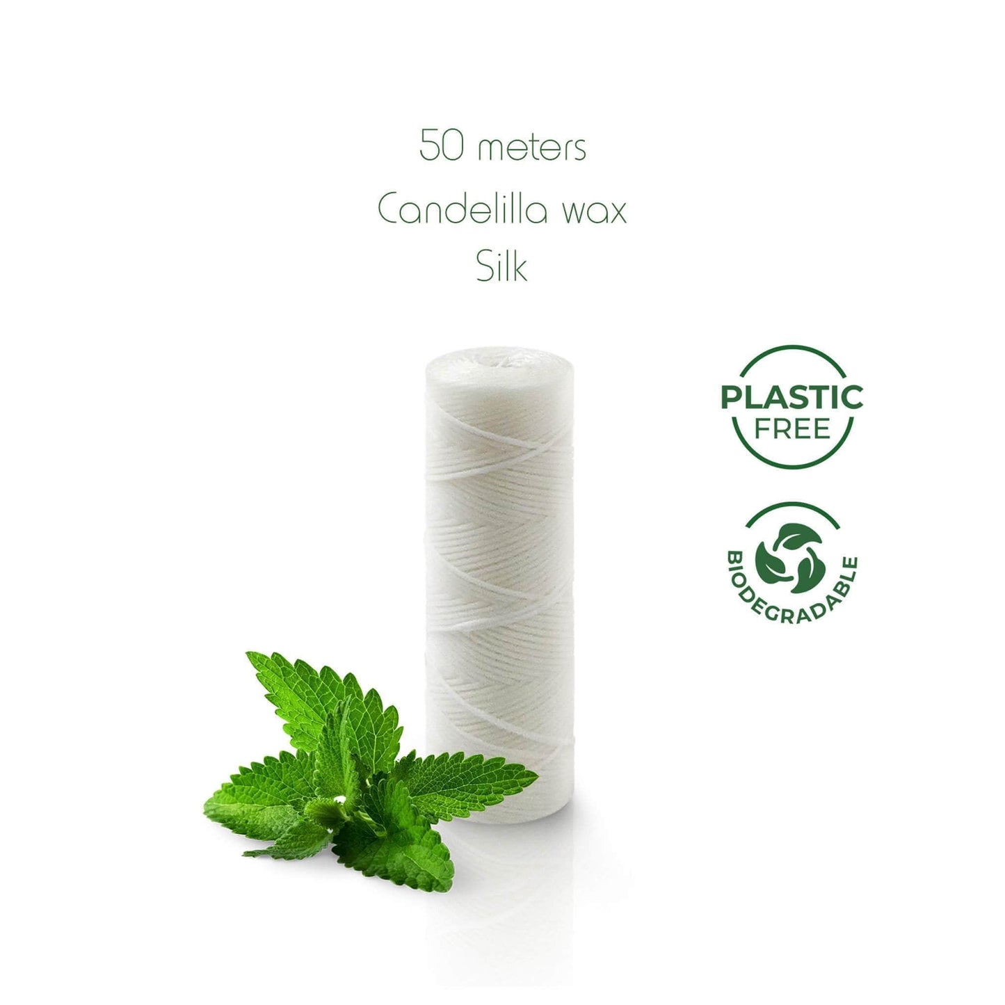 Bambaw Dental Floss Silk Dental Floss with Reusable Dispenser - 50m - Bambaw