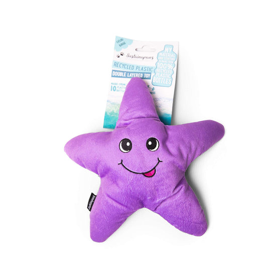 Sustainapaws Dog Toys Starfish Plush Dog Toy - Made from Double Layered Recycled Plastic - Sustainapaws