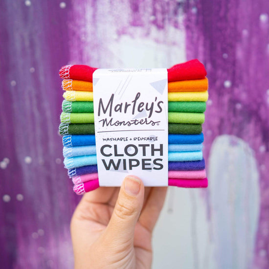 Marley's Monsters Facial Rounds Rainbow Cloth Wipes 12 Pack - Marley's Monsters