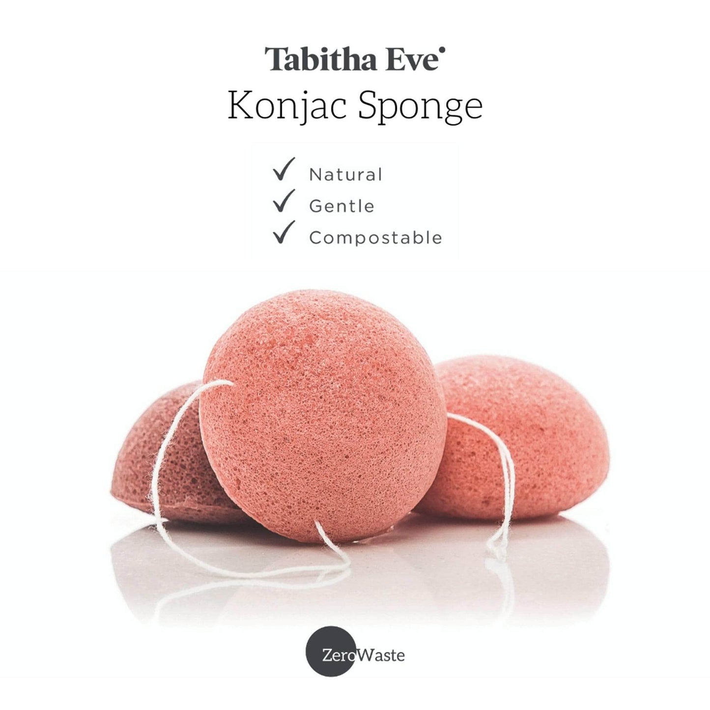 Tabitha Eve Facial Sponges Tabitha Eve - Konjac Face Sponge Pink Clay