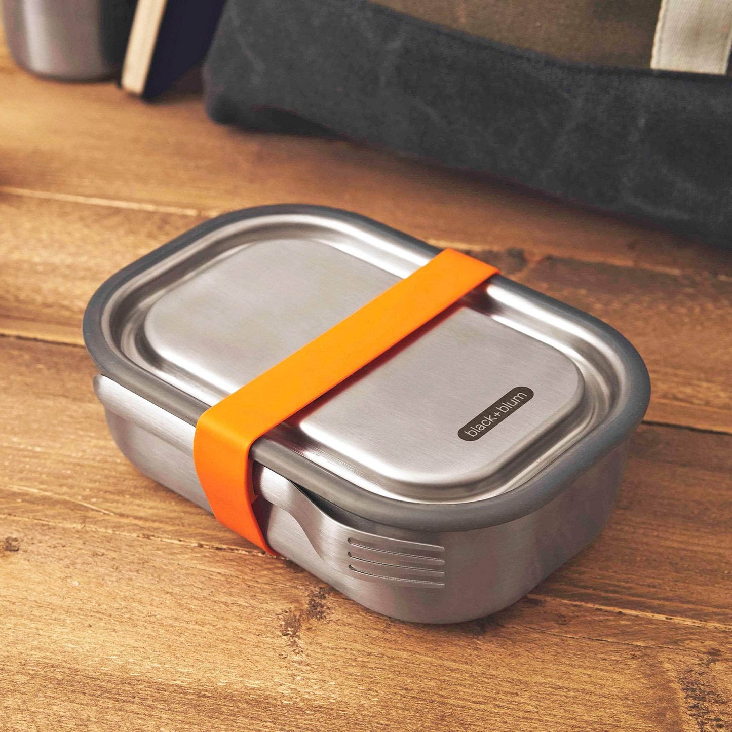 black + blum Food Containers black + blum Stainless Steel Lunch Box - Leak Proof 3-in-1 - Orange