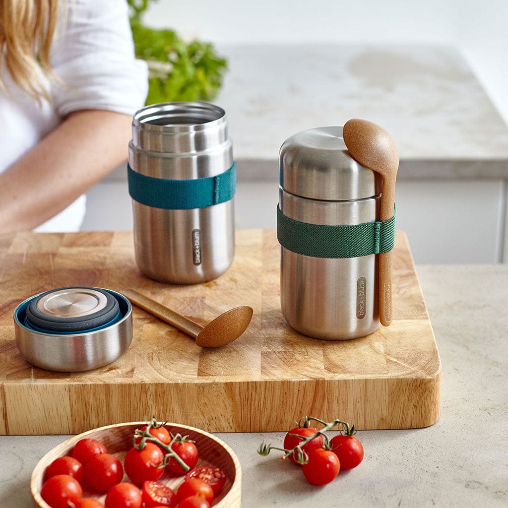 Stainless Steel Hot Cold Food Flask 400ml Ocean Black Blum