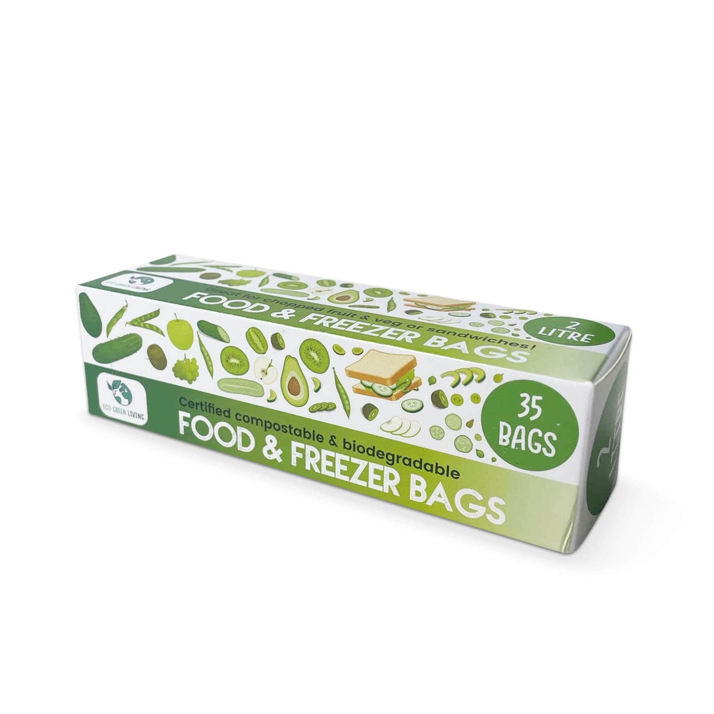 Eco Green Living Food Wrap Certified Compostable Food & Freezer Bags - 35 bags
