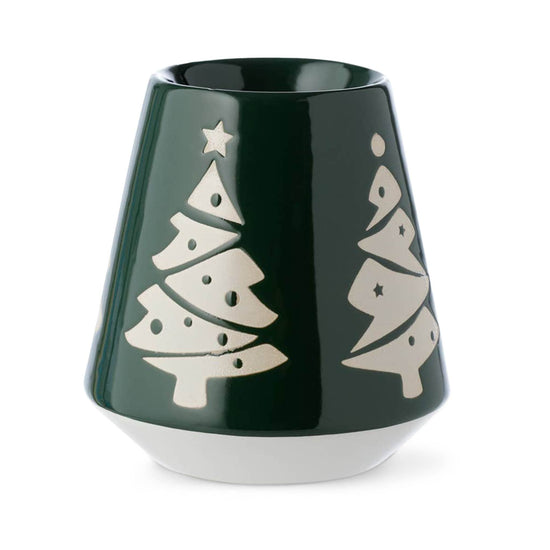 Puckator Home Fragrance Accessories Christmas Tree Green Glaze Relief Stoneware Oil Burner