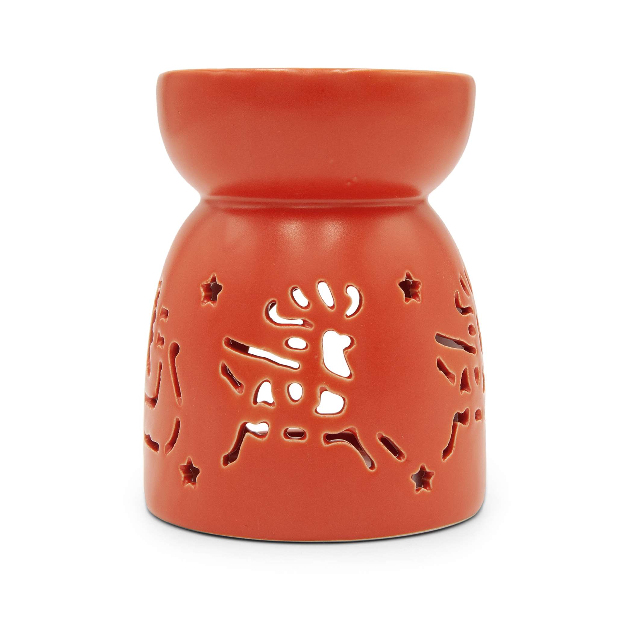 Red Santa & Sleigh Christmas Cut Out Ceramic Oil & Wax Burner Faerly