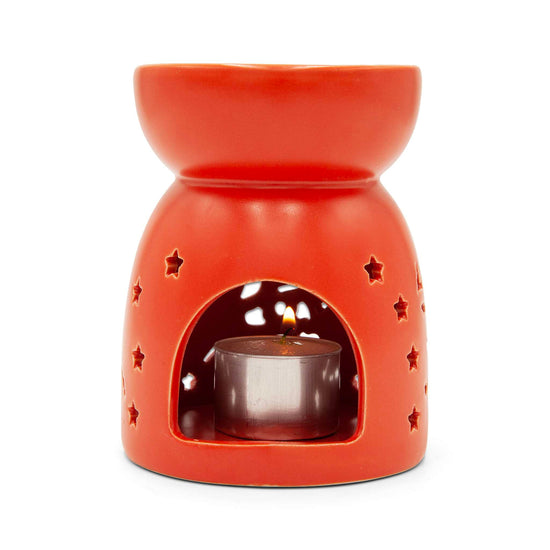 Eden Home Fragrance Accessories Red Santa & Sleigh Christmas Cut Out Ceramic Oil & Wax Burner