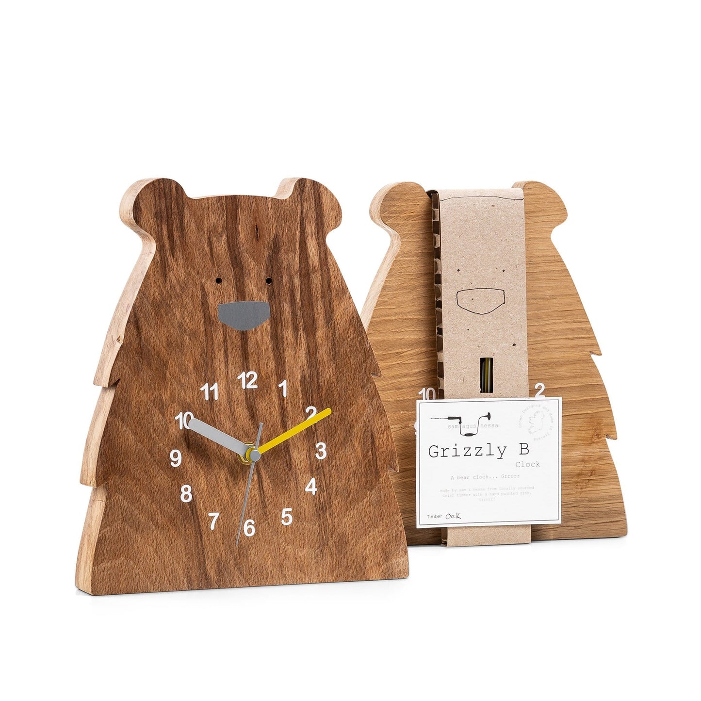 Sam agus Nessa Homewares Grizzly Bear Clock - Sam agus Nessa