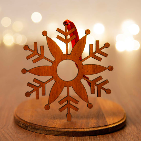 Nordic Wooden Snowflake Ornament - Set of 4