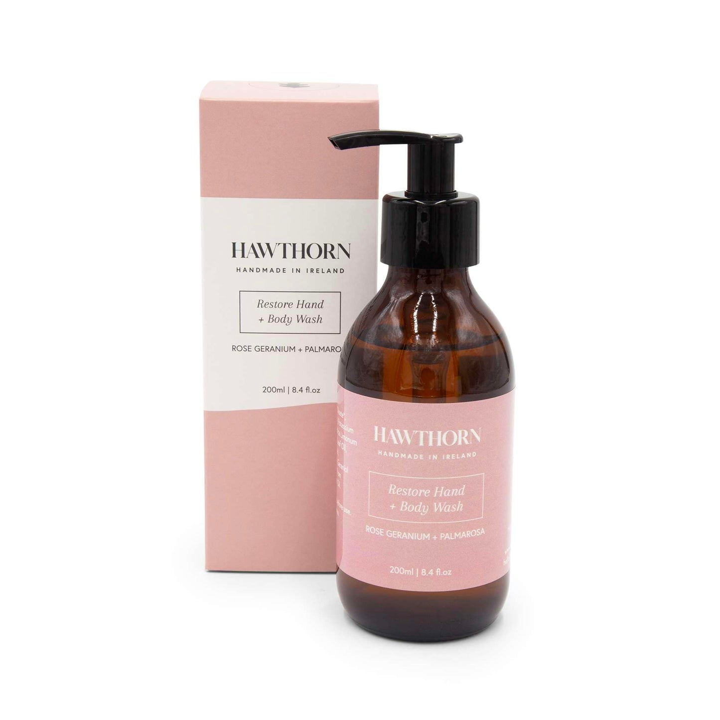 Hawthorn Handmade Skincare Liquid Hand Soap Restore Hand + Body Wash - Rose Geranium + Palmarosa 200ml - Hawthorn Skincare