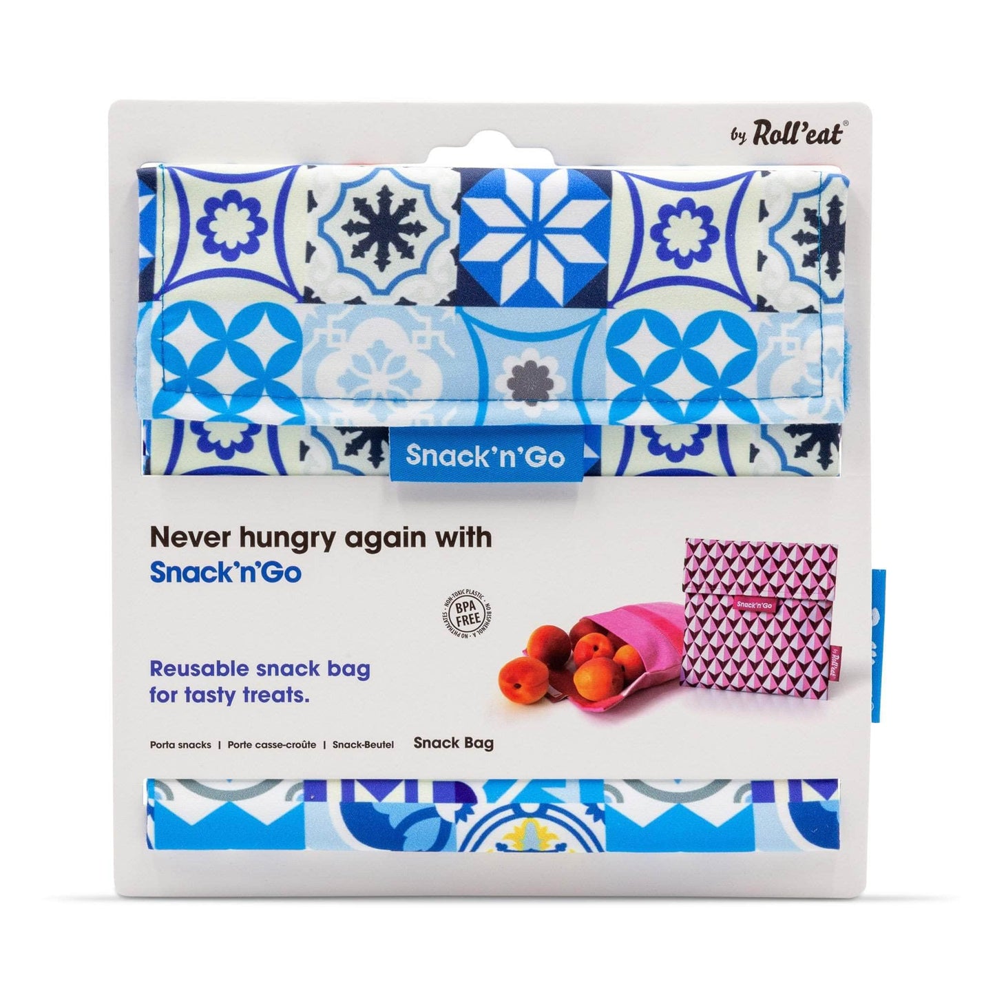 Roll N Eat Lunchboxes Blue Roll N Eat - Snack N'go - Patchwork Mixed